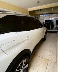 Lateral de SUV branca lavada pela Sunny